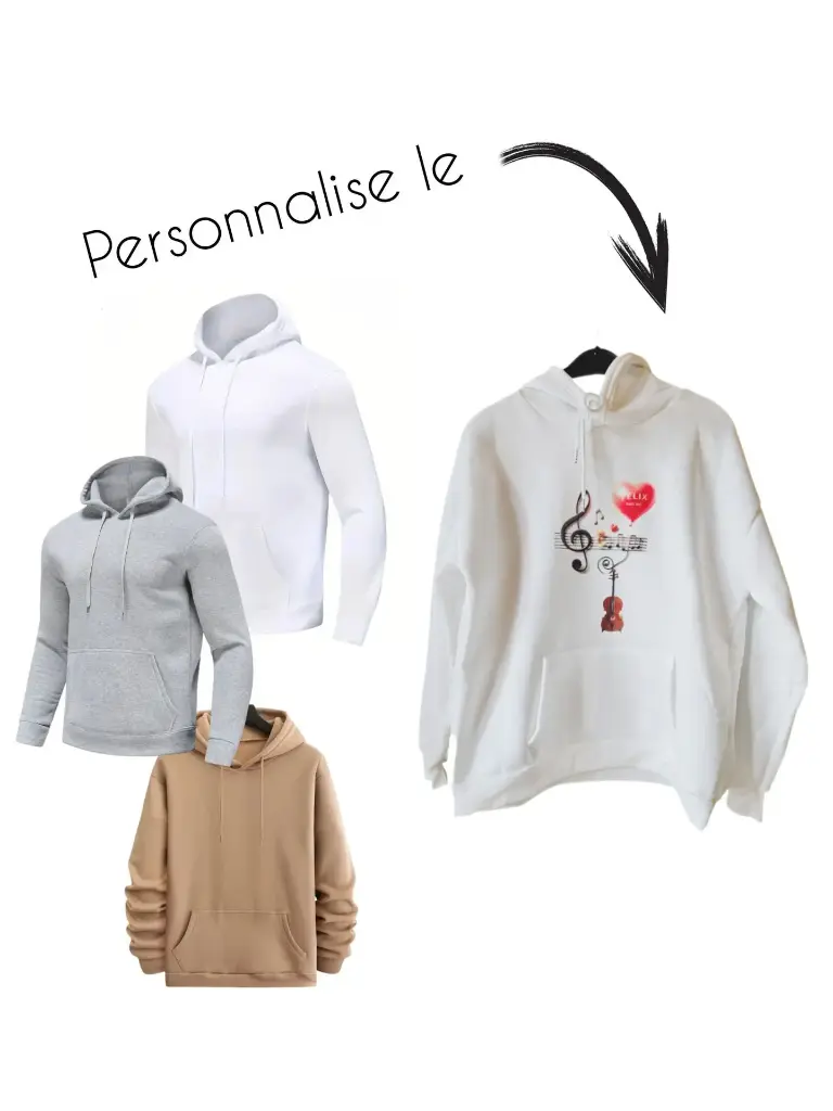 Sweat personnalisé homme (Blanc, S)