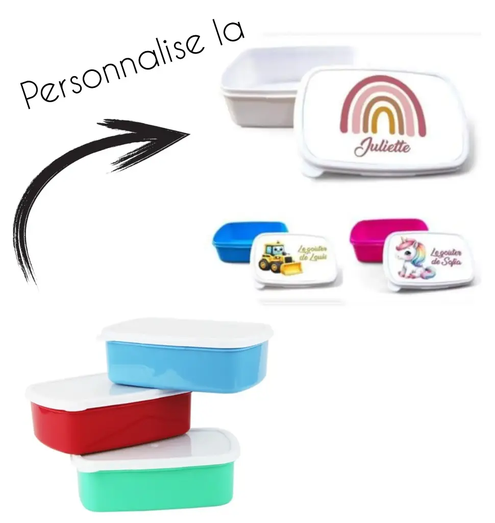 Boite à lunch personnalisée (rose)