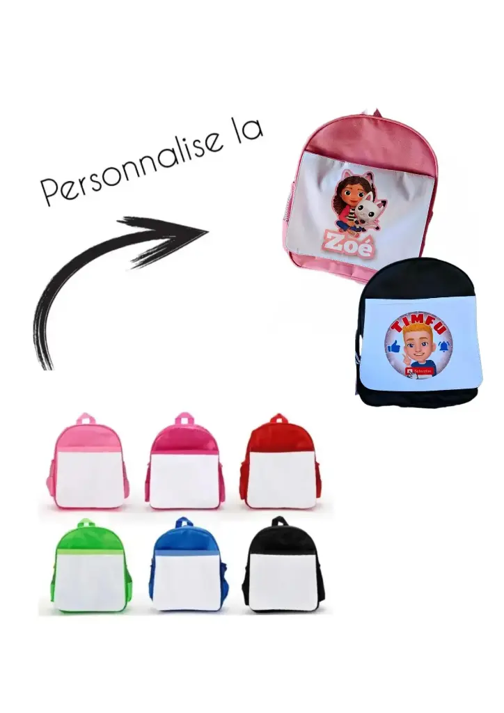 Petit cartable personnalisé (rose)