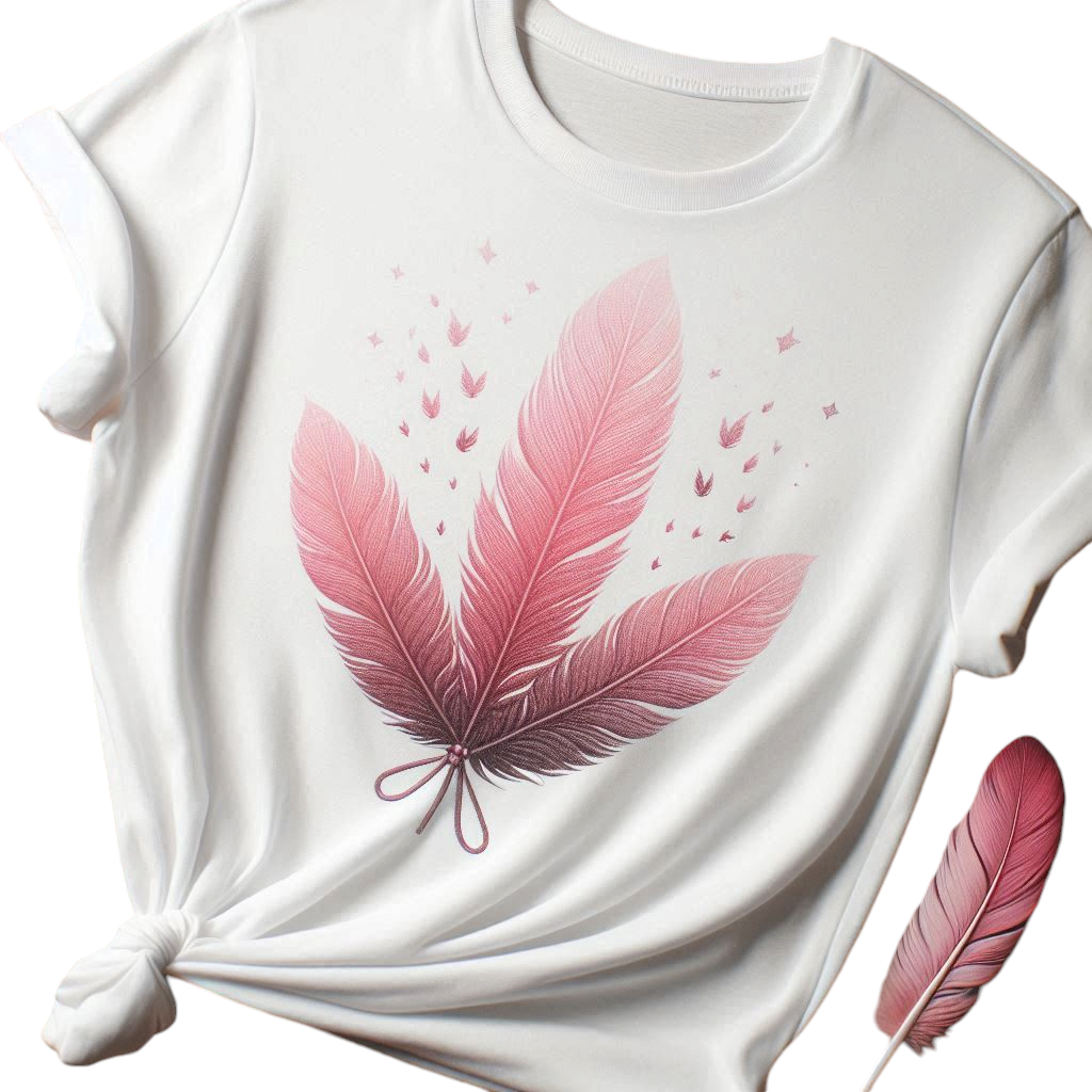 T-shirt femme "Plumes bleues" (XS)