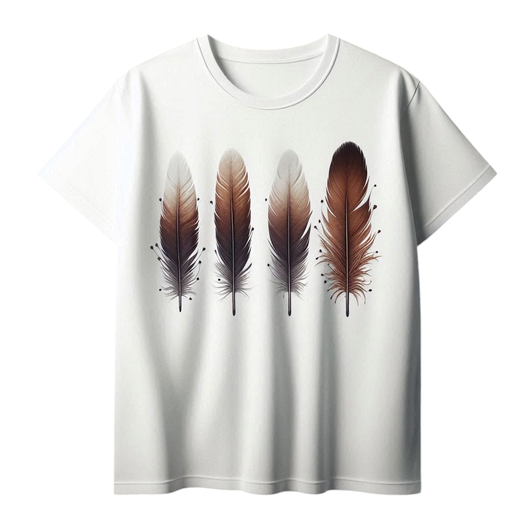 T-shirt femme "Plumes brunes" (XS)