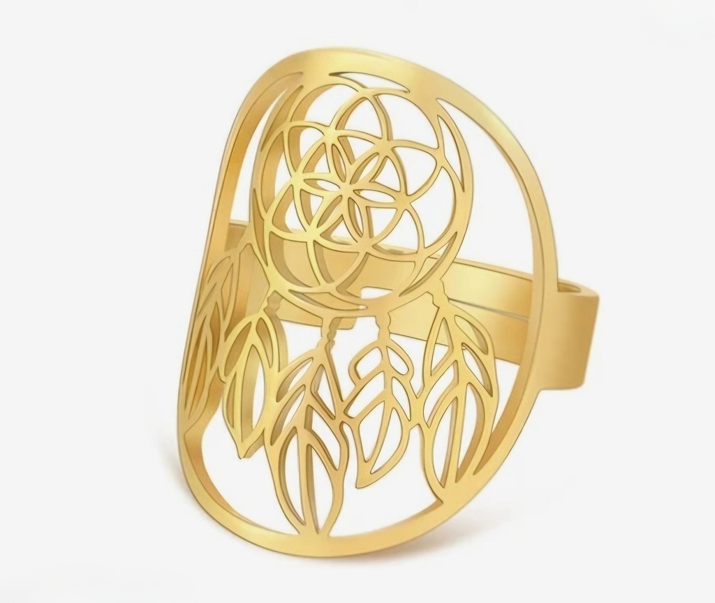Bague "dreamcatcher" (doré)