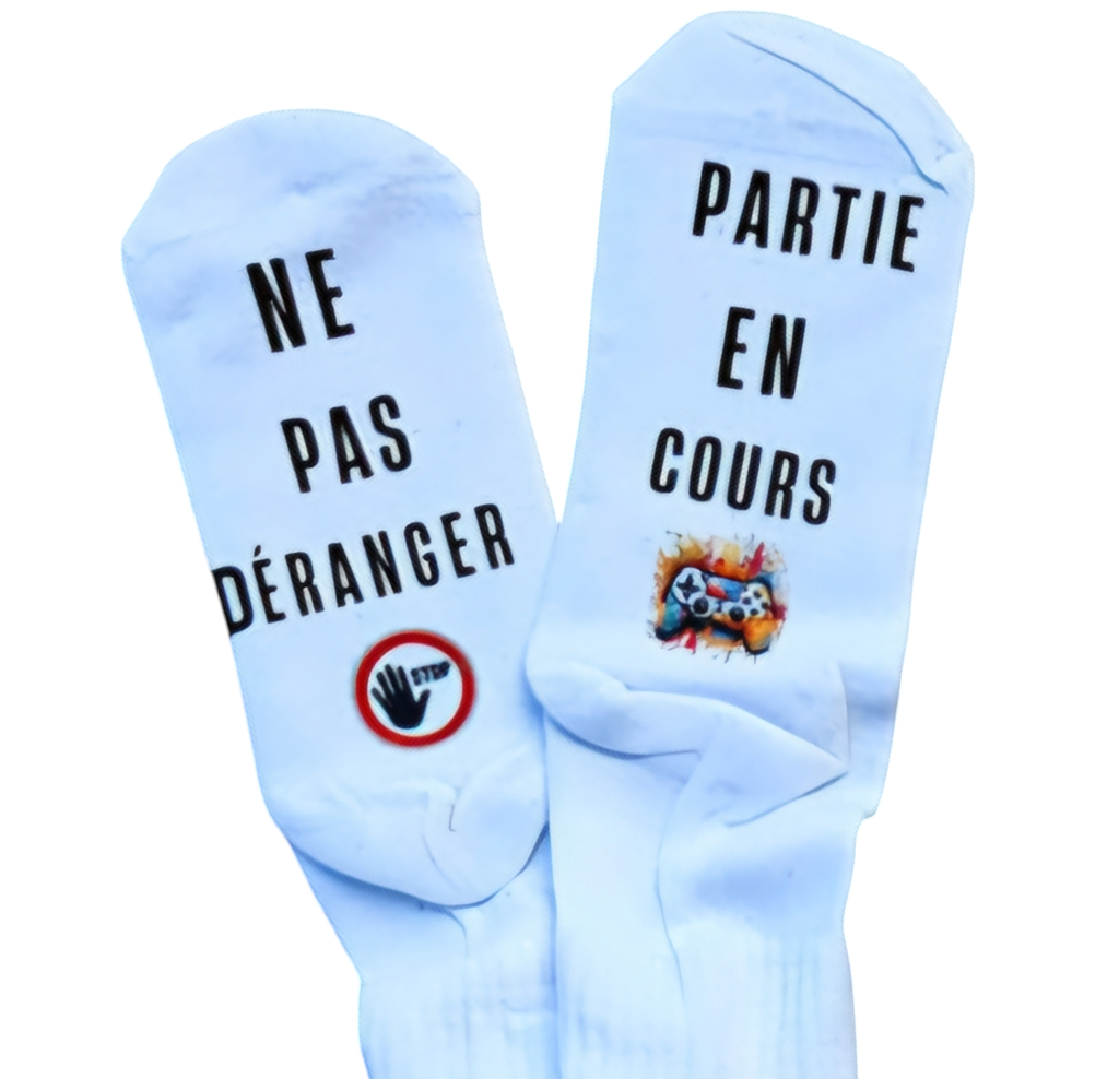 Chaussettes personnalisées "Partie en cours"