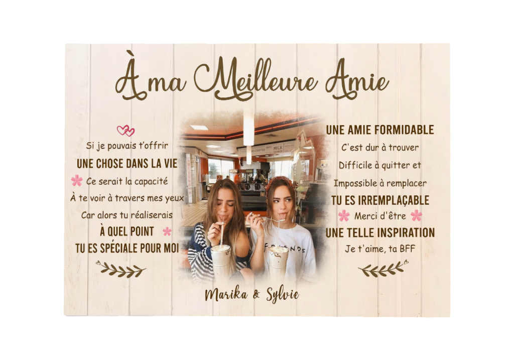 Toile personnalisée "Meilleure amie"