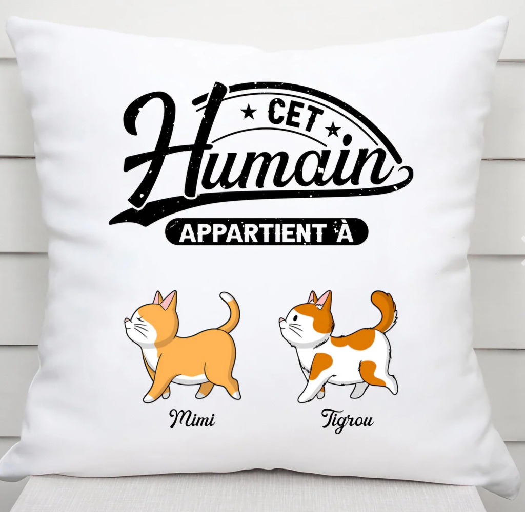 Taie d'oreiller personnalisée "Chat"