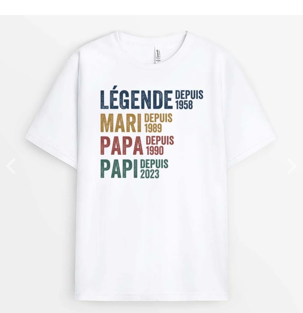 T-shirt personnalisé "Légende" (S)