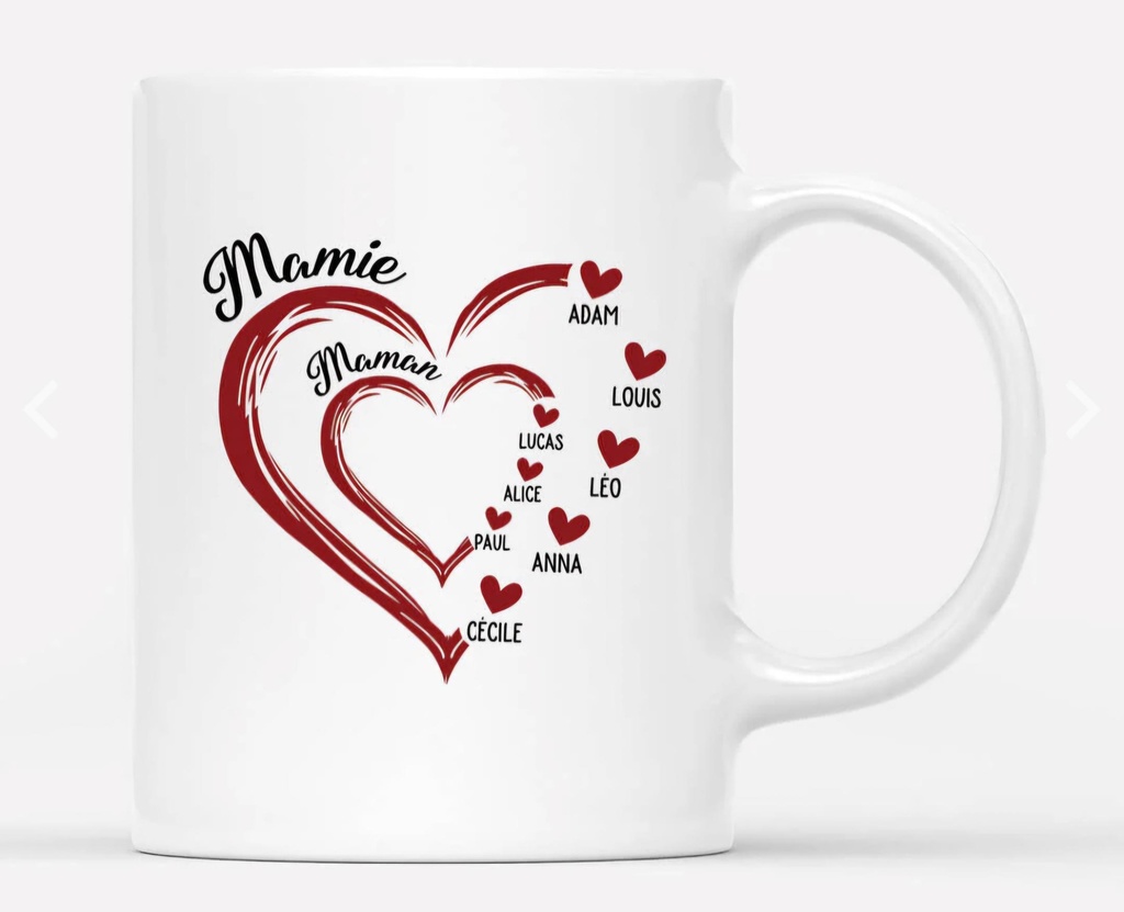 Mug personnalisé "Mamie & maman"