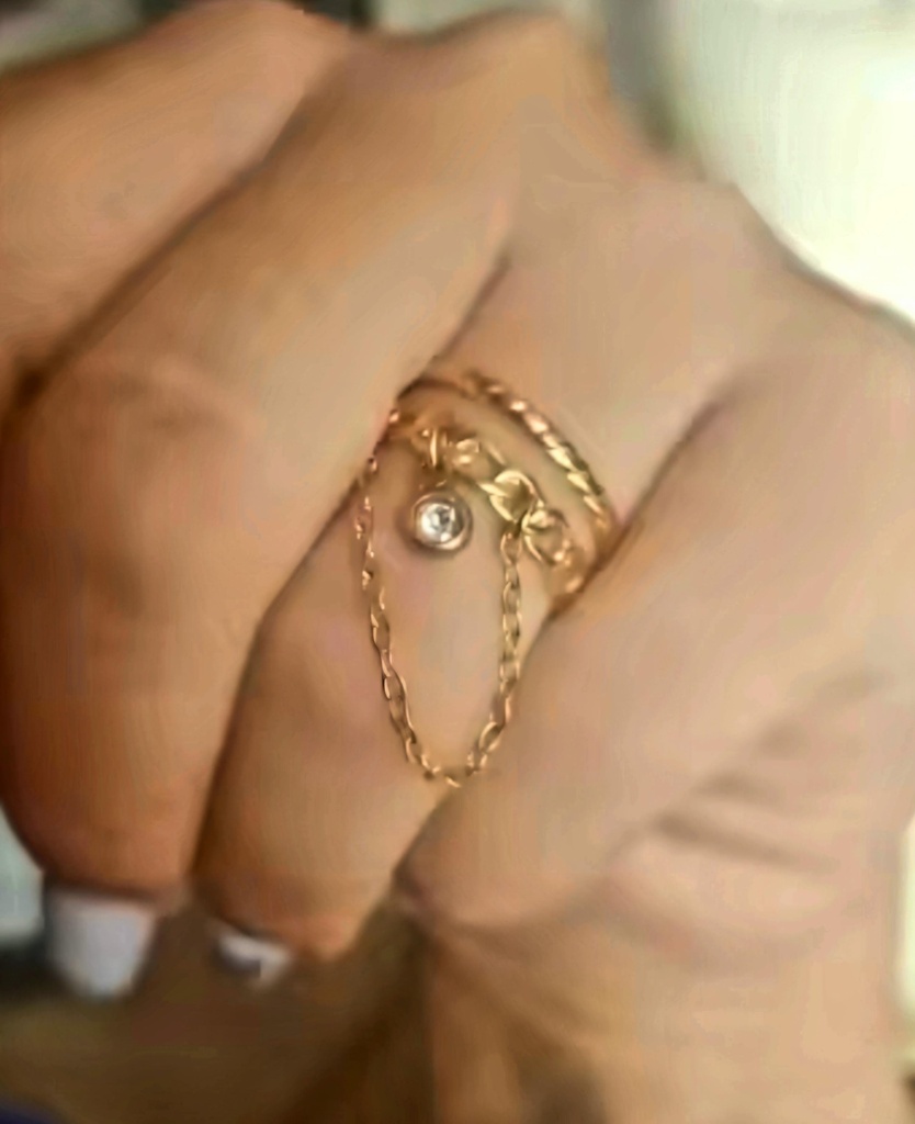 Bague "Strass pendant"