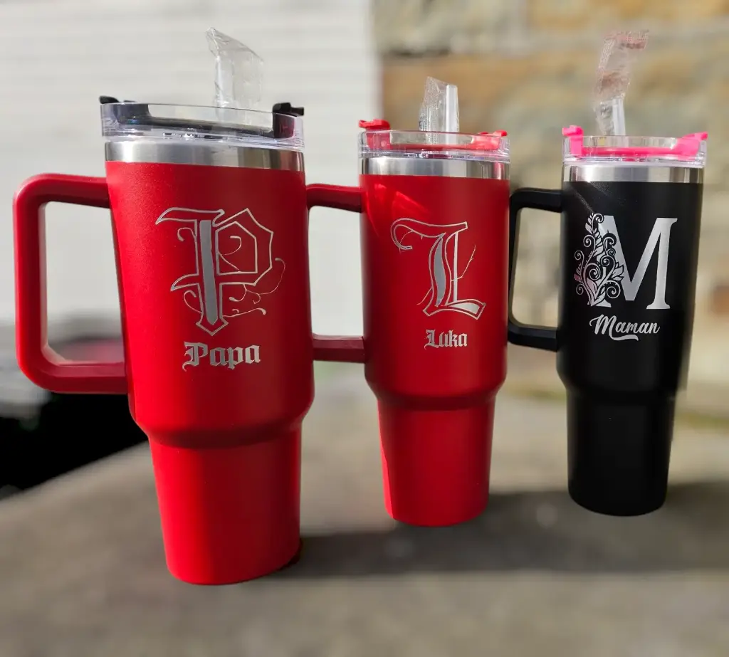 Tumbler personnalisé 1200ML (#1, blanc, Argenté)