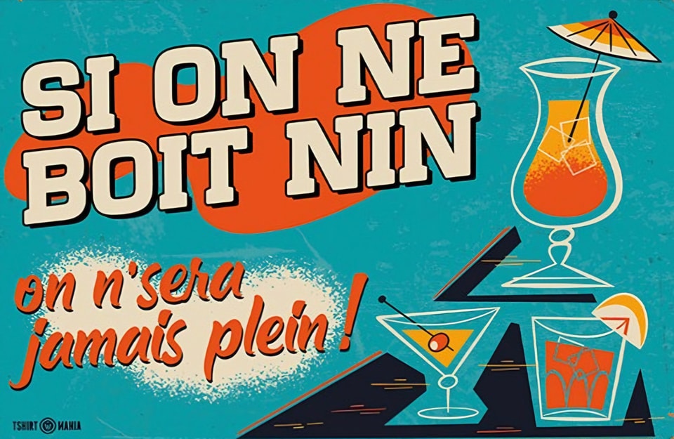 Plaque métal "Si on ne boit nin" (sans percage)