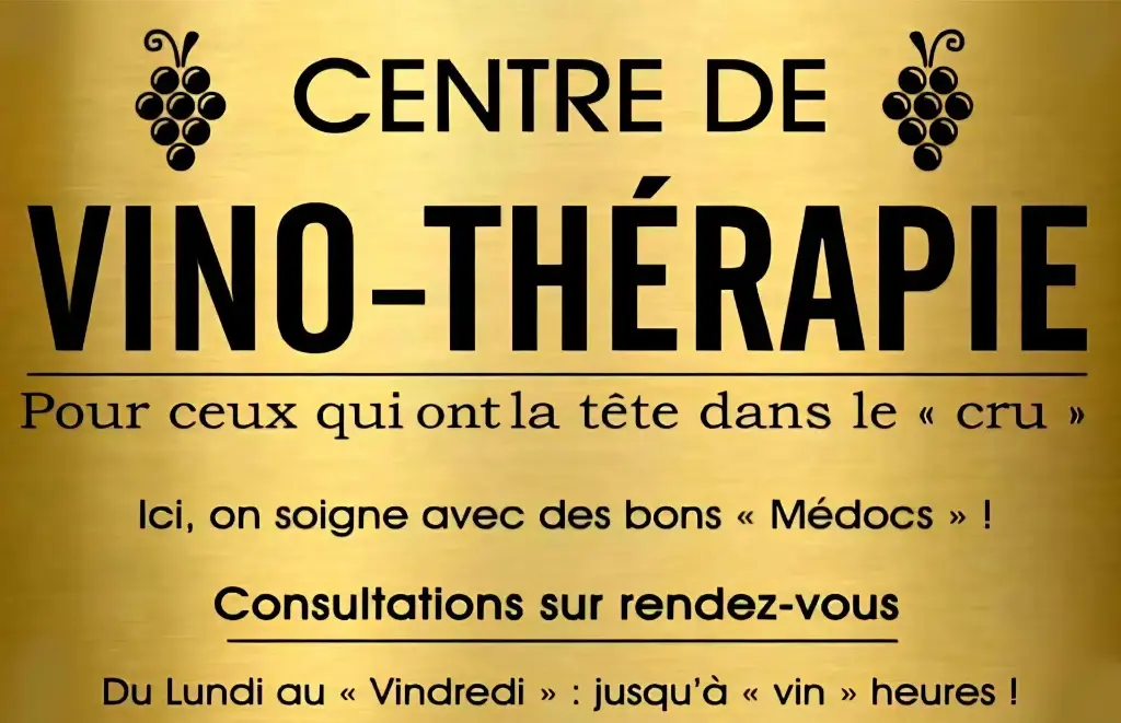 Plaque métal "Vinothérapie" (sans percage)