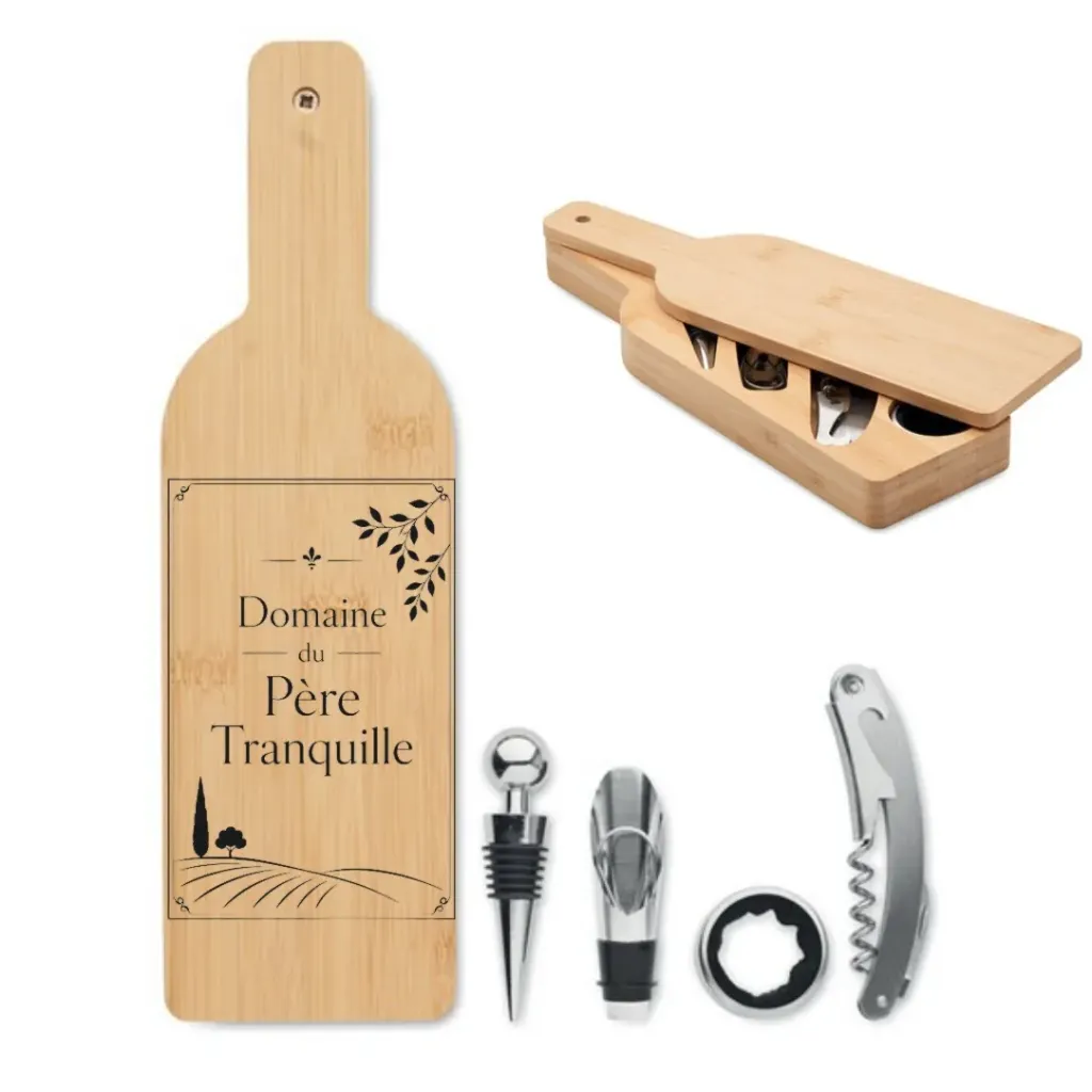 Coffret à vin en bambou-Père tranquille
