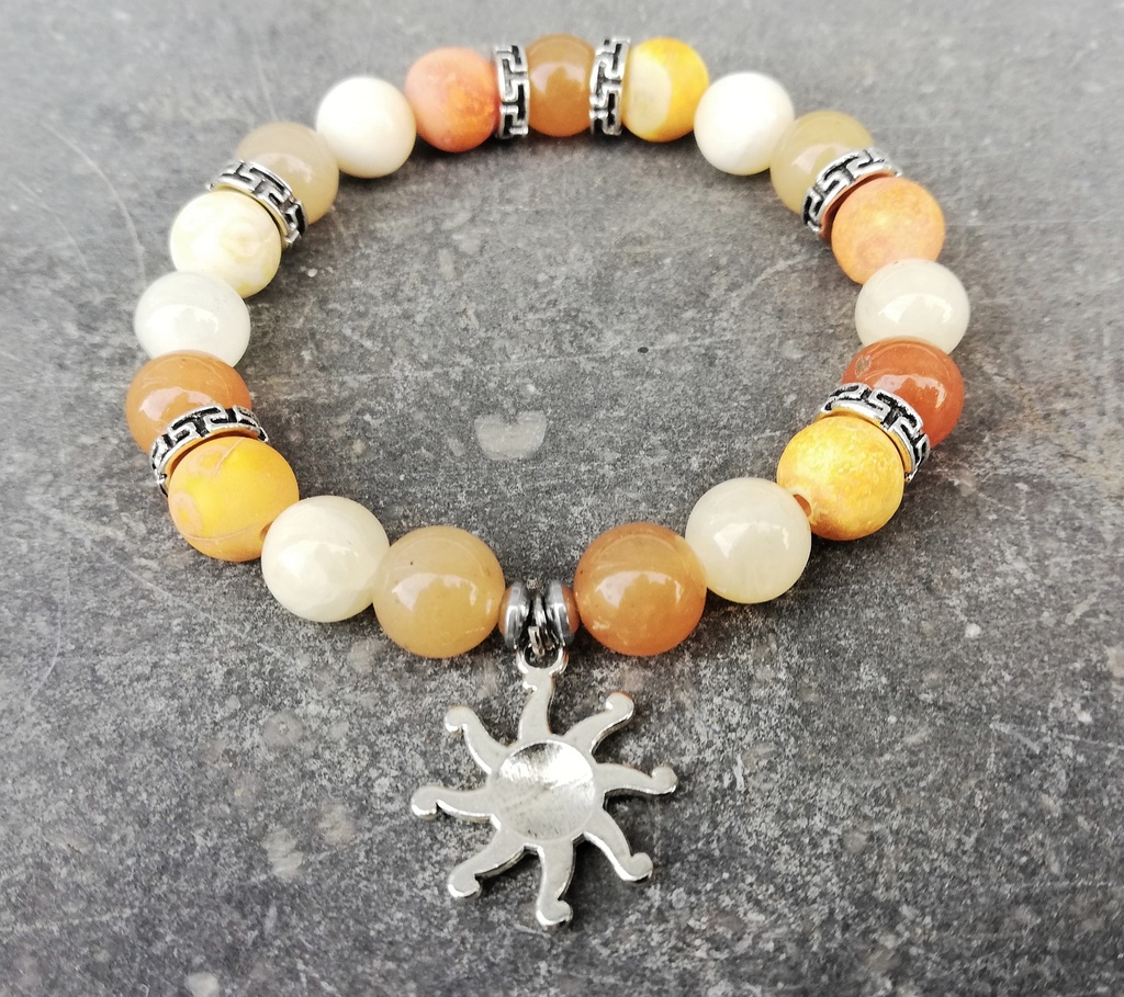 Bracelet "Bonne humeur" en cornaline (Avec pendentif, cornaline)