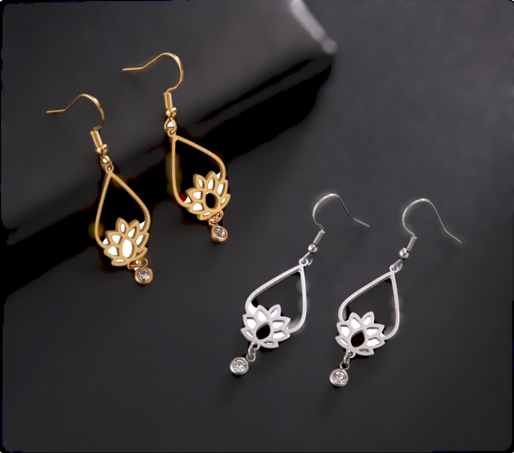 Boucles d'oreilles lotus (doré)
