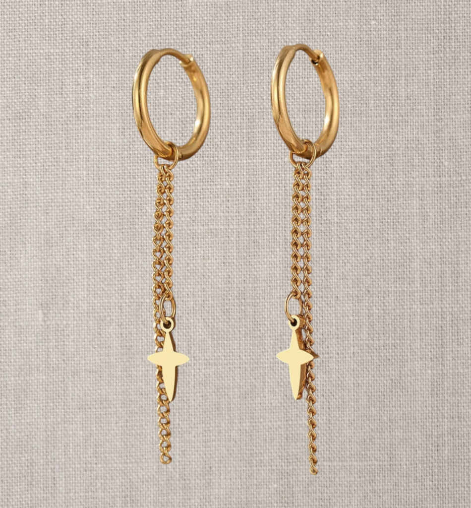 Boucles d'oreilles croix (doré)