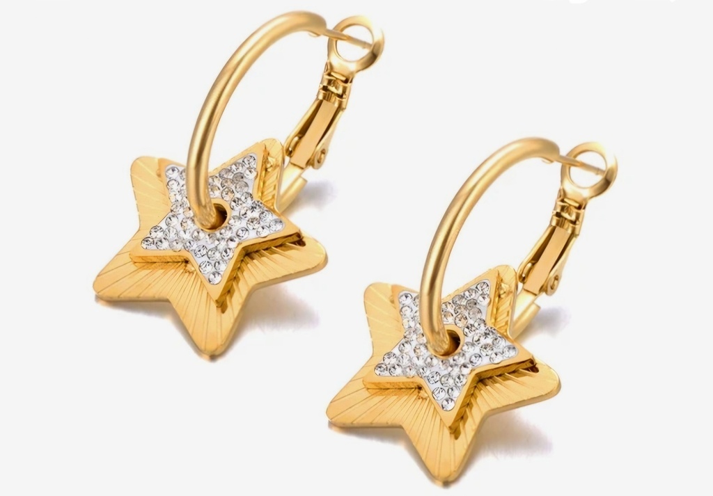 Boucles d'oreilles étoiles (doré)