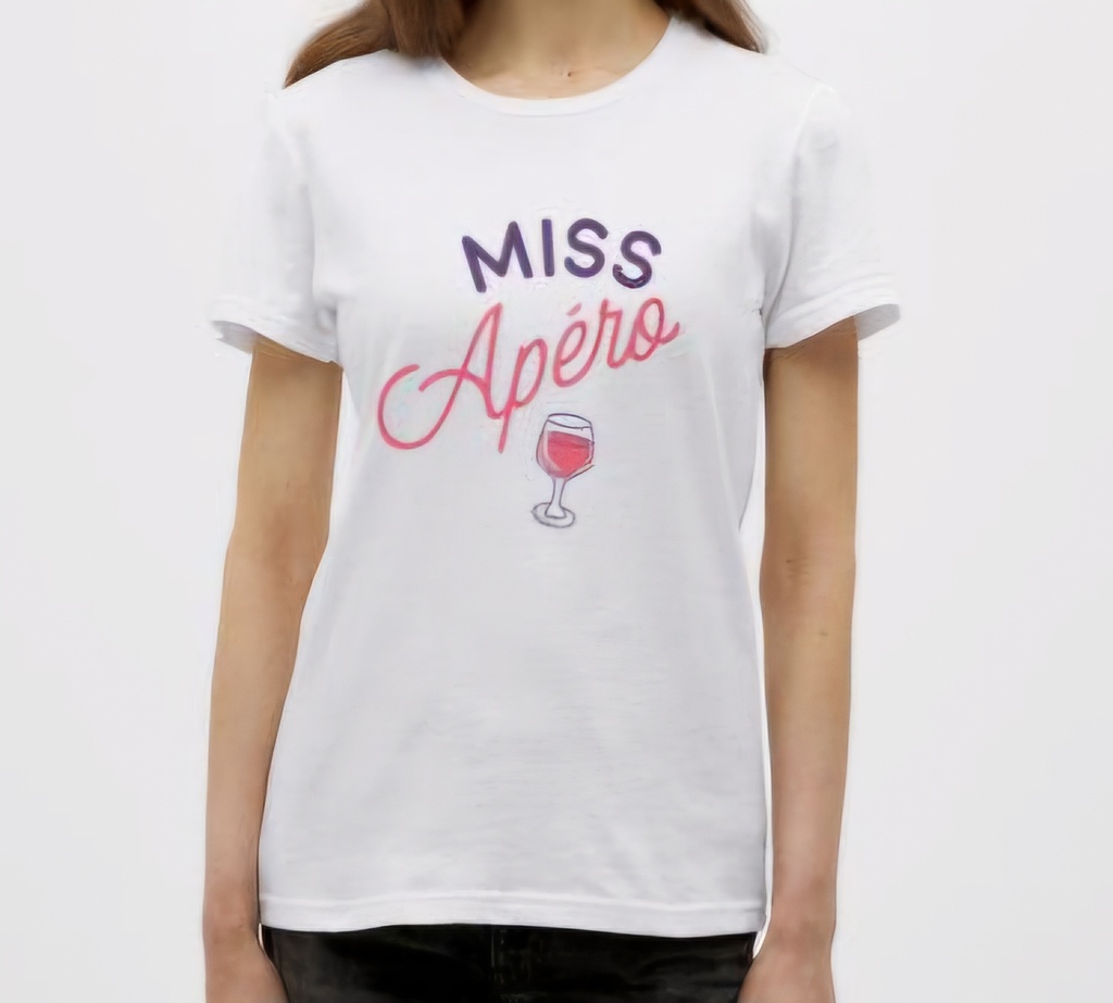 T-shirt "Miss apéro" (Blanc, XS)
