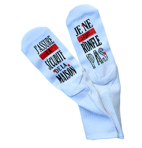 Chaussettes personnalisées "  Je ne ronfle pas "