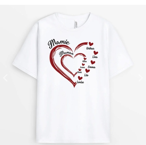 T-shirt personnalisé "Mamie & maman"