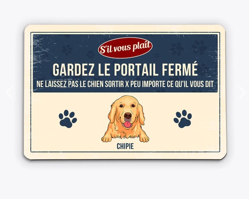 Plaque métal personnalisée " Chien"