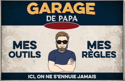 Plaque métal "Garage de Papa"