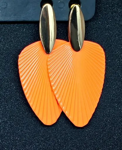 Boucles d'oreille inox et orange