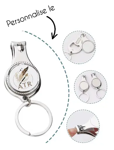 porte-clé coupe-ongles et ouvre-bouteille