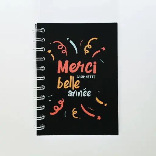 Carnet "Merci pour cette belle année"